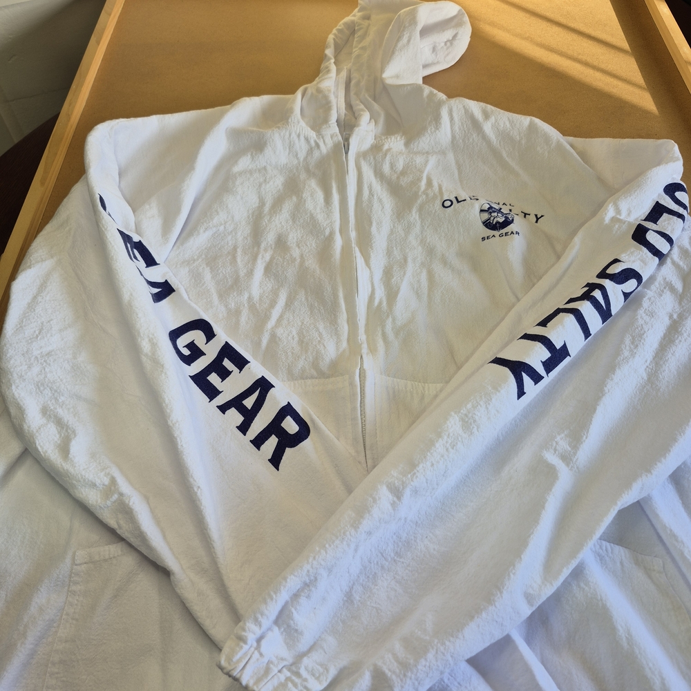 Old Salty White Hooded Lightweight Jacket 2884/3408